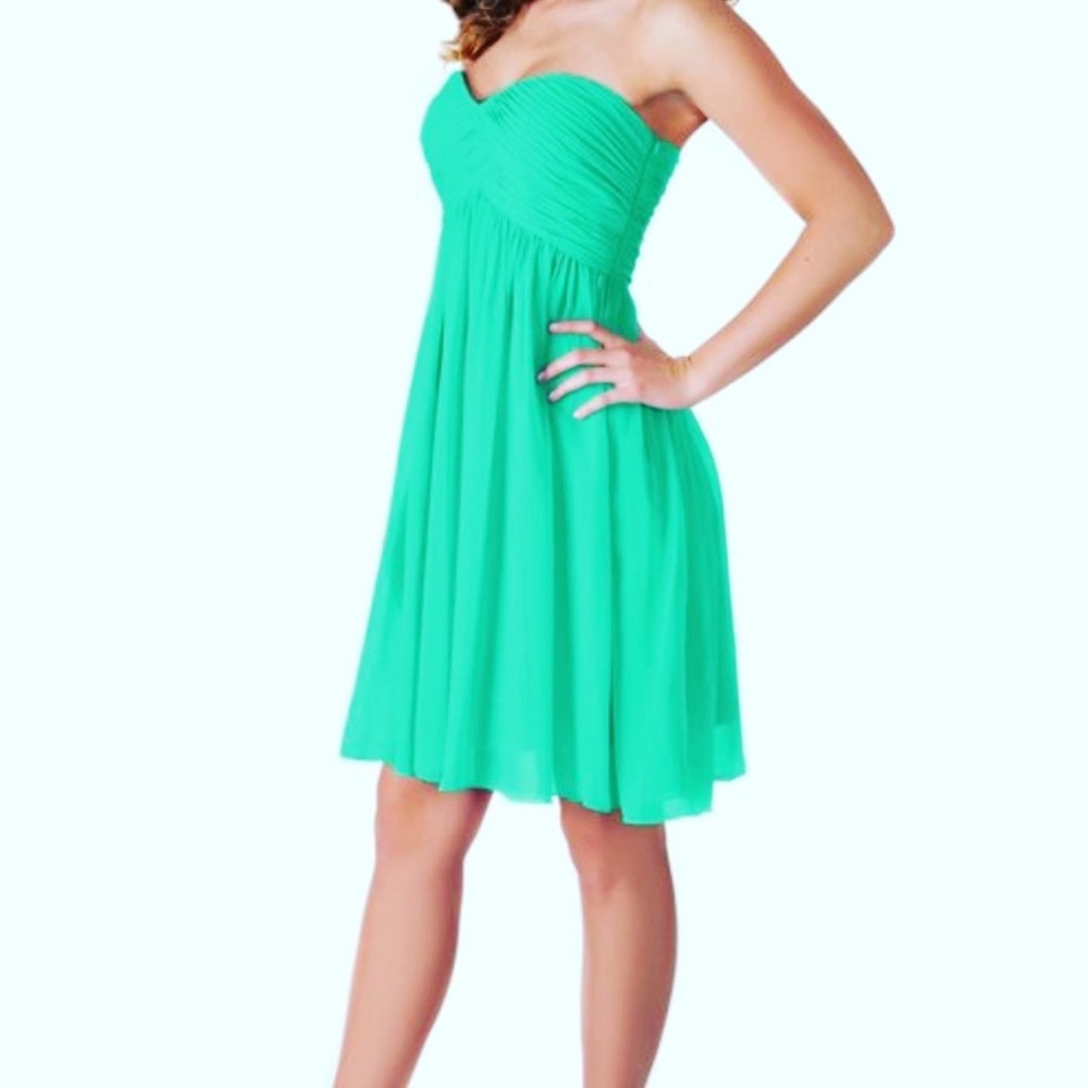 Faship Womens Pleated Short Formal Dress - Green